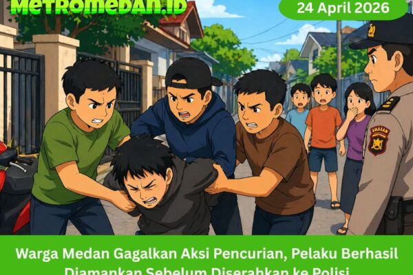 Warga Medan gagalkan aksi pencurian dan amankan pelaku. Polisi kini dalami kasus untuk memastikan kronologi serta barang bukti.