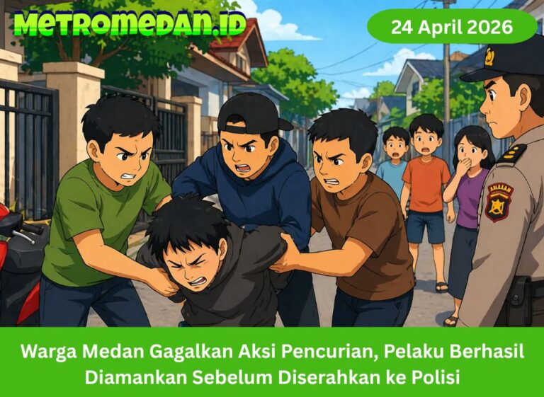 Warga Medan gagalkan aksi pencurian dan amankan pelaku. Polisi kini dalami kasus untuk memastikan kronologi serta barang bukti.