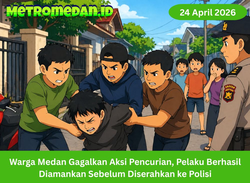 Warga Medan gagalkan aksi pencurian dan amankan pelaku. Polisi kini dalami kasus untuk memastikan kronologi serta barang bukti.