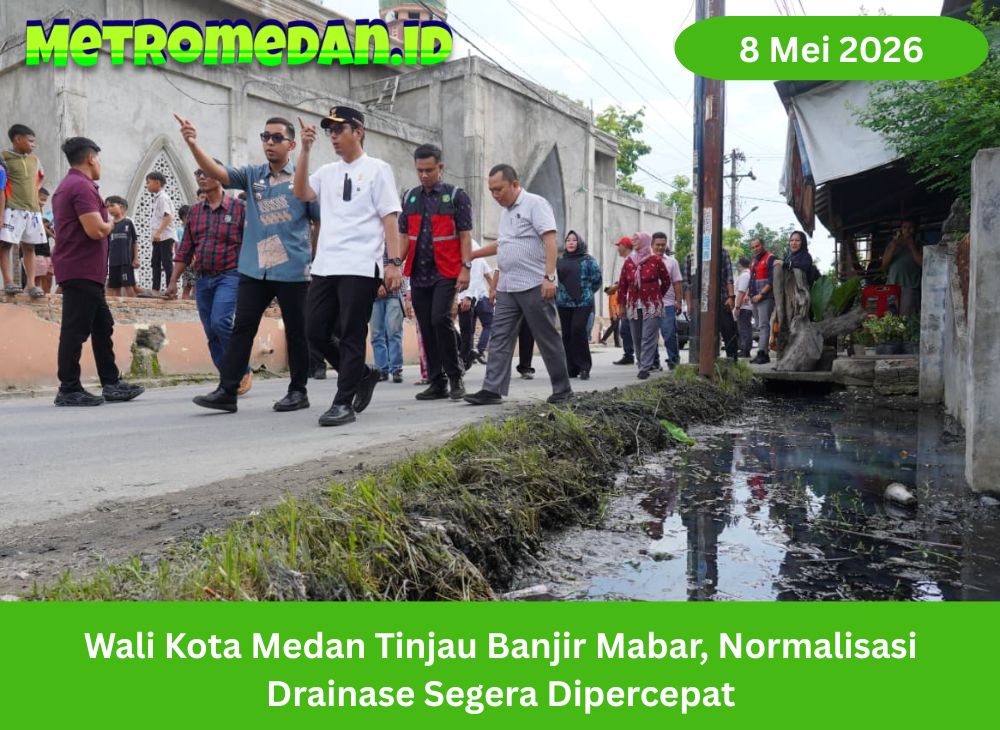 Wali Kota Medan tinjau banjir Mabar dan minta normalisasi drainase dipercepat agar akses warga serta sekolah bebas genangan.