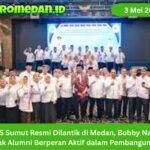 Pelantikan IKANAS Sumut di Medan dihadiri Bobby Nasution, tekankan peran alumni dalam pembangunan dan kolaborasi daerah.