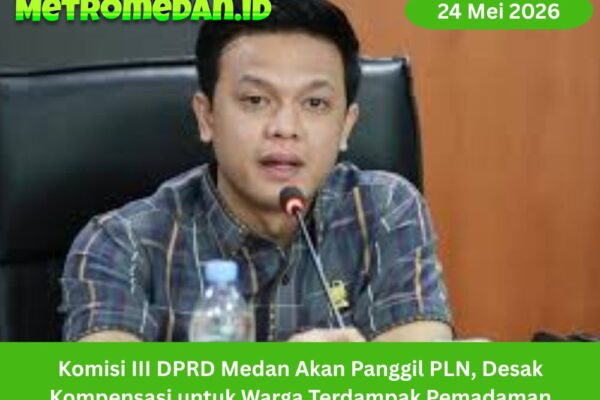 Komisi III DPRD Medan akan panggil PLN terkait pemadaman listrik dan minta kompensasi bagi warga serta pelaku usaha terdampak.