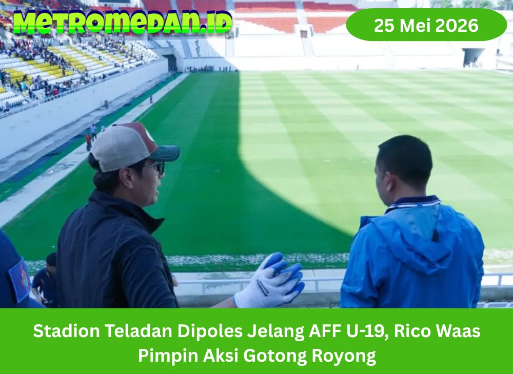 Rico Waas pimpin gotong royong di Stadion Teladan jelang AFF U-19 2026. Medan siapkan venue, keamanan, dan akses penonton.