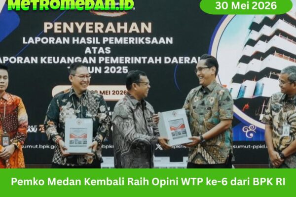 Pemko Medan kembali meraih opini WTP ke-6 dari BPK RI, menegaskan komitmen tata kelola keuangan yang transparan dan akuntabel.