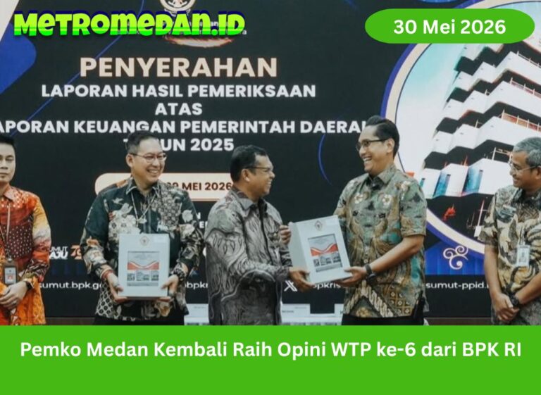 Pemko Medan kembali meraih opini WTP ke-6 dari BPK RI, menegaskan komitmen tata kelola keuangan yang transparan dan akuntabel.