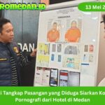 Polisi menangkap pasangan di Medan yang diduga menyiarkan konten pornografi dari hotel dan meraup keuntungan dari siaran berbayar.