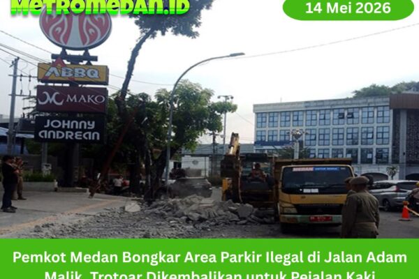 Pemkot Medan menertibkan parkir ilegal di Jalan Adam Malik untuk memulihkan fungsi trotoar dan menjaga kenyamanan pejalan kaki.