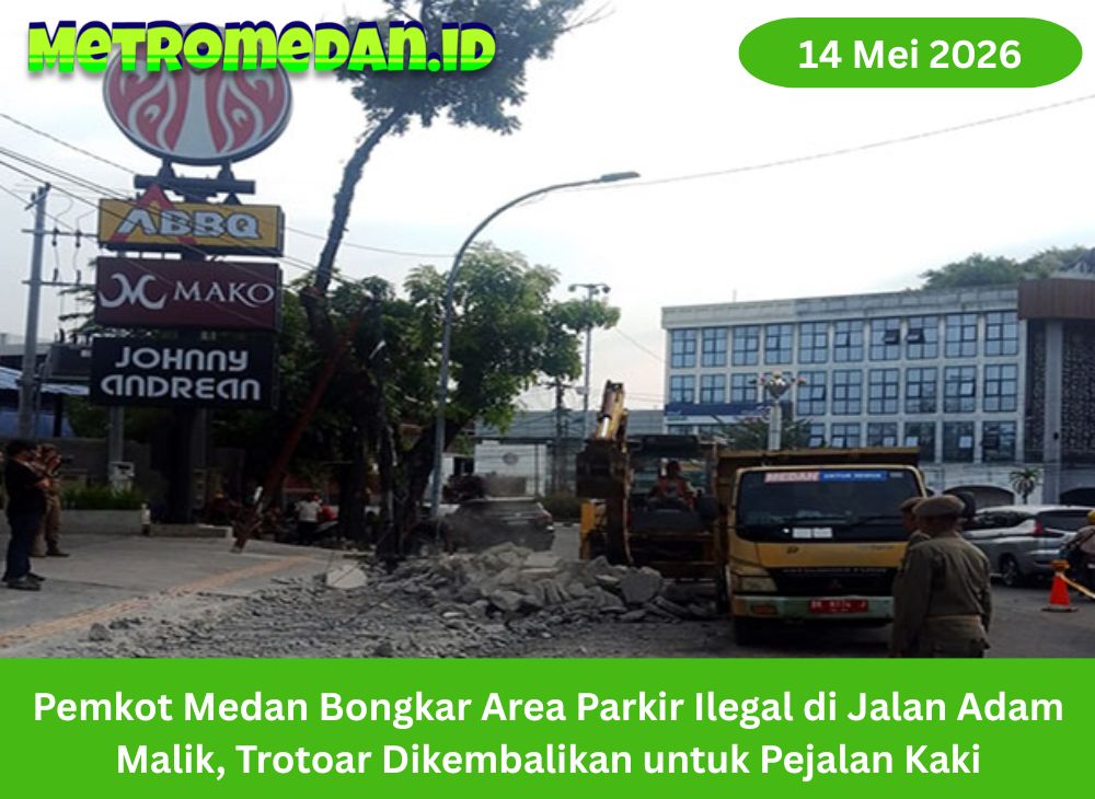 Pemkot Medan menertibkan parkir ilegal di Jalan Adam Malik untuk memulihkan fungsi trotoar dan menjaga kenyamanan pejalan kaki.