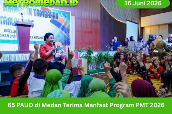 Program PMT 2026 menyasar 65 PAUD di Medan untuk mendukung gizi, kesehatan, dan tumbuh kembang 1.500 anak usia dini.
