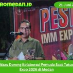 Rico Waas menutup IMM Expo & Arena Fest 2026 di Medan, menyoroti kreativitas mahasiswa, UMKM, dan kolaborasi pemuda untuk pembangunan kota.