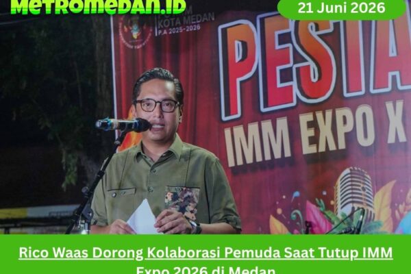 Rico Waas menutup IMM Expo & Arena Fest 2026 di Medan, menyoroti kreativitas mahasiswa, UMKM, dan kolaborasi pemuda untuk pembangunan kota.