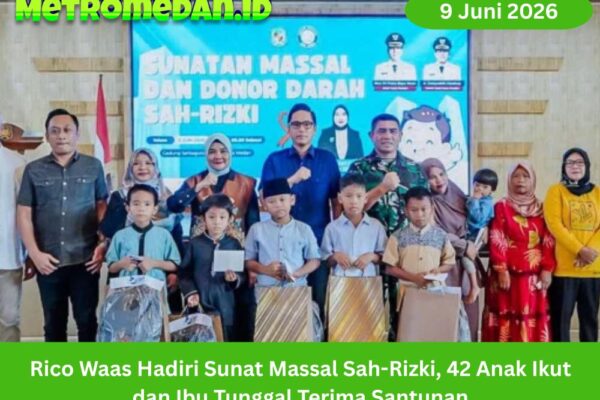 Rico Waas hadiri sunat massal Sah-Rizki di Medan. Sebanyak 42 anak ikut serta dan ibu tunggal menerima santunan sosial.