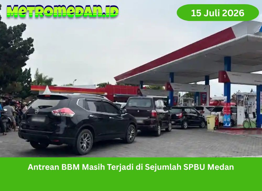 Antrean BBM masih terjadi di sejumlah SPBU Medan akibat distribusi belum merata. Warga berharap pasokan segera normal dan antrean berkurang.