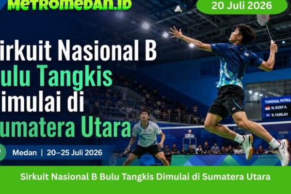 Hydroplus Sirkuit Nasional B Sumatera Utara 2026 resmi dimulai di Medan, mempertemukan atlet muda bulu tangkis pada 20–25 Juli 2026.