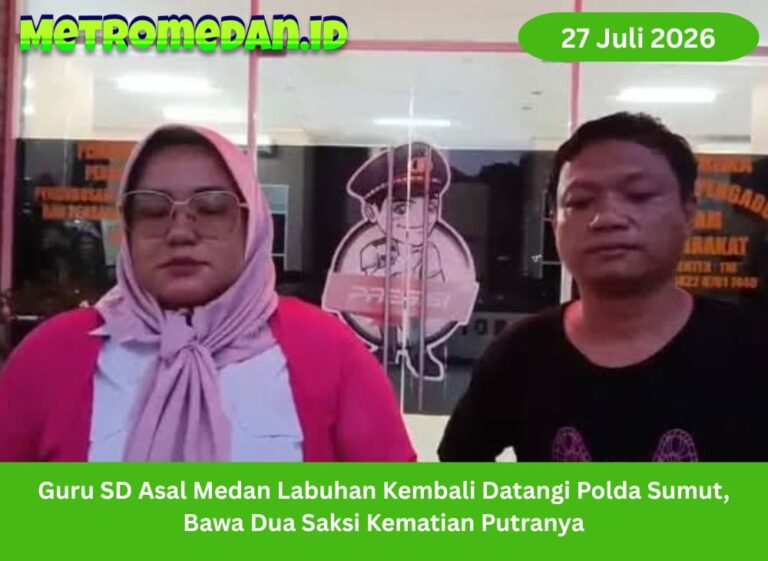 Guru SD Asal Medan Labuhan Kembali Datangi Polda Sumut, Bawa Dua Saksi Kematian Putranya