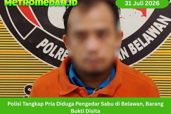 Sat Narkoba Polres Pelabuhan Belawan menangkap pria yang diduga mengedarkan sabu di Belawan dan menyita sejumlah barang bukti.