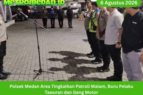 Polsek Medan Area meningkatkan patroli malam untuk mencegah tawuran, geng motor, dan gangguan keamanan serta memburu pelaku yang meresahkan warga.
