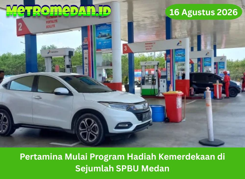 Pertamina mulai program hadiah Kemerdekaan di sejumlah SPBU Medan pada 16 Agustus 2026, menghadirkan promo bagi pengguna MyPertamina.