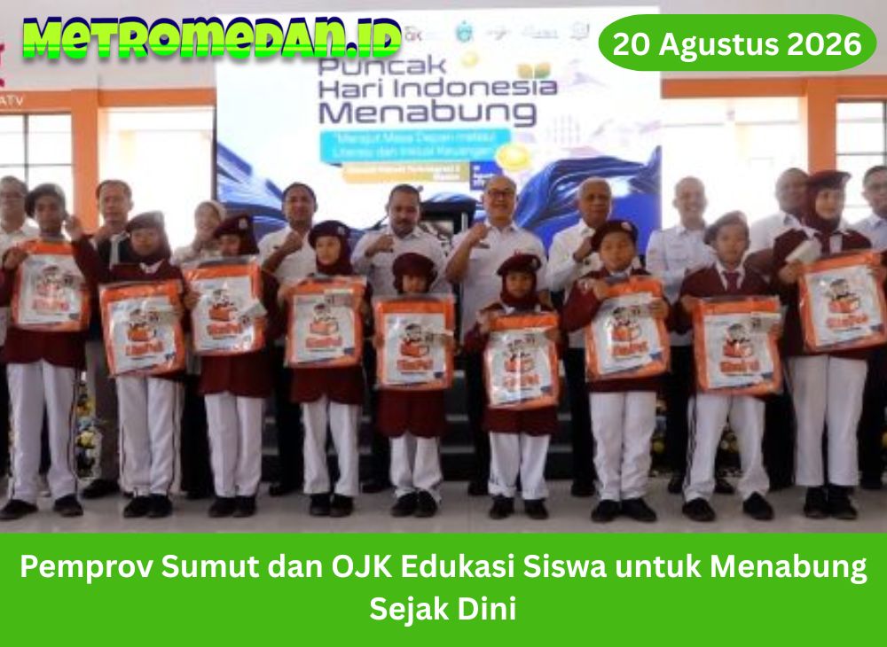 Pemprov Sumut bersama OJK mengedukasi siswa di Medan tentang pentingnya menabung sejak dini untuk membangun kebiasaan mengelola keuangan dengan bijak.