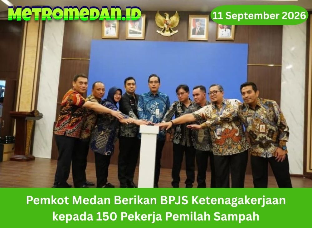 Pemkot Medan memberikan BPJS Ketenagakerjaan kepada 150 pemilah sampah di TPA Terjun untuk memperkuat perlindungan dari risiko kecelakaan kerja.