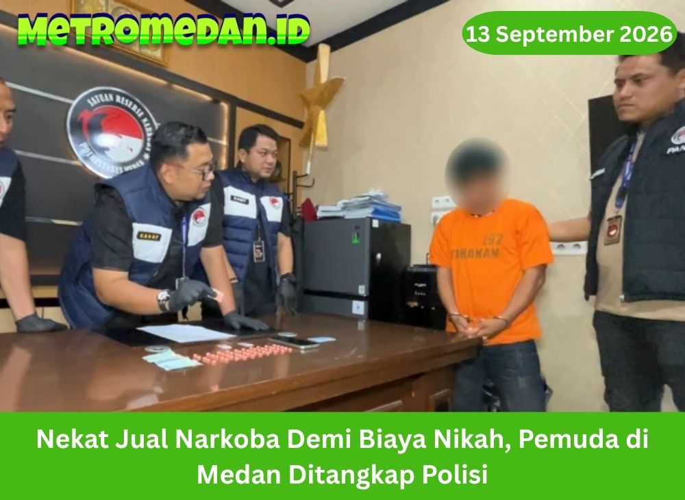 Pemuda di Medan ditangkap polisi usai diduga menjual narkoba demi biaya nikah. Polisi menyita sabu dan puluhan pil ekstasi dari tersangka saat razia.