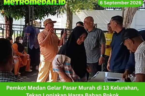 Pemkot Medan membuka pasar murah di 13 kelurahan untuk menekan harga kebutuhan pokok sekaligus membantu daya beli masyarakat di tengah kenaikan harga.